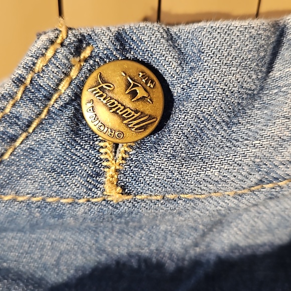 18-24ms Mantaray embroidered jeans dungaree skirt, adjustable shoulder straps - Picture 8 of 16